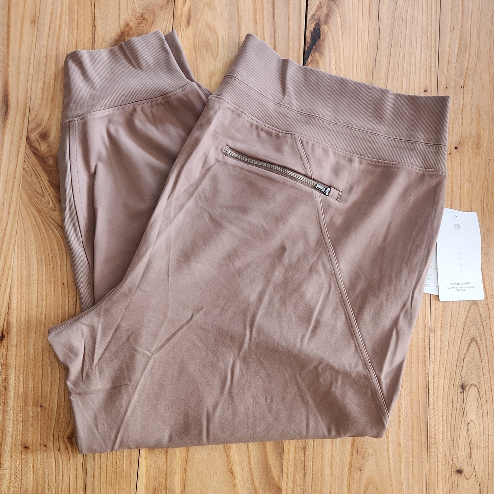 NWT Athleta Venice Rustic Beige Athletic Joggers Pants - 3X